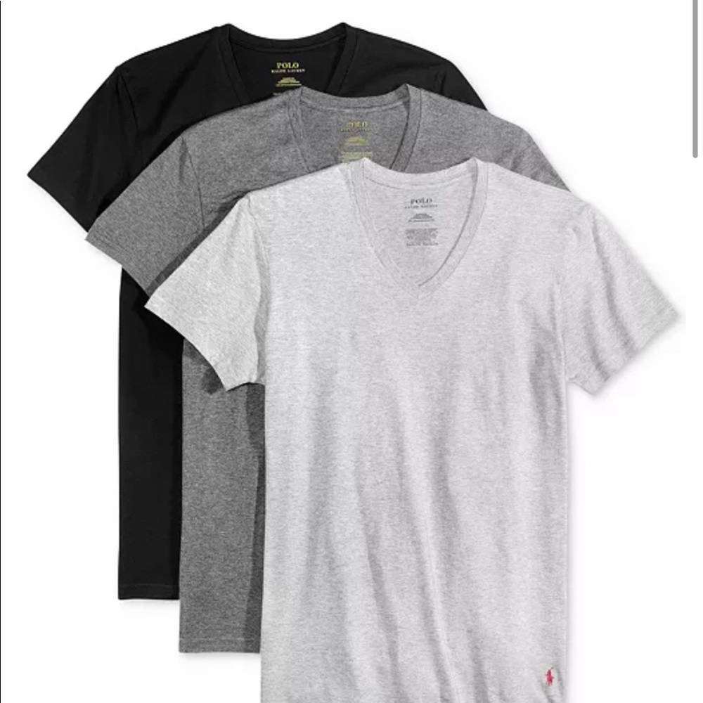 3 Large Polo Cotton V-Necks